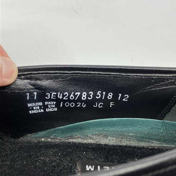 FLS Florsheim Wingtip Black Leather Shoes Mens Size 11 Oxford Tassels Loafers - Picture 8 of 10